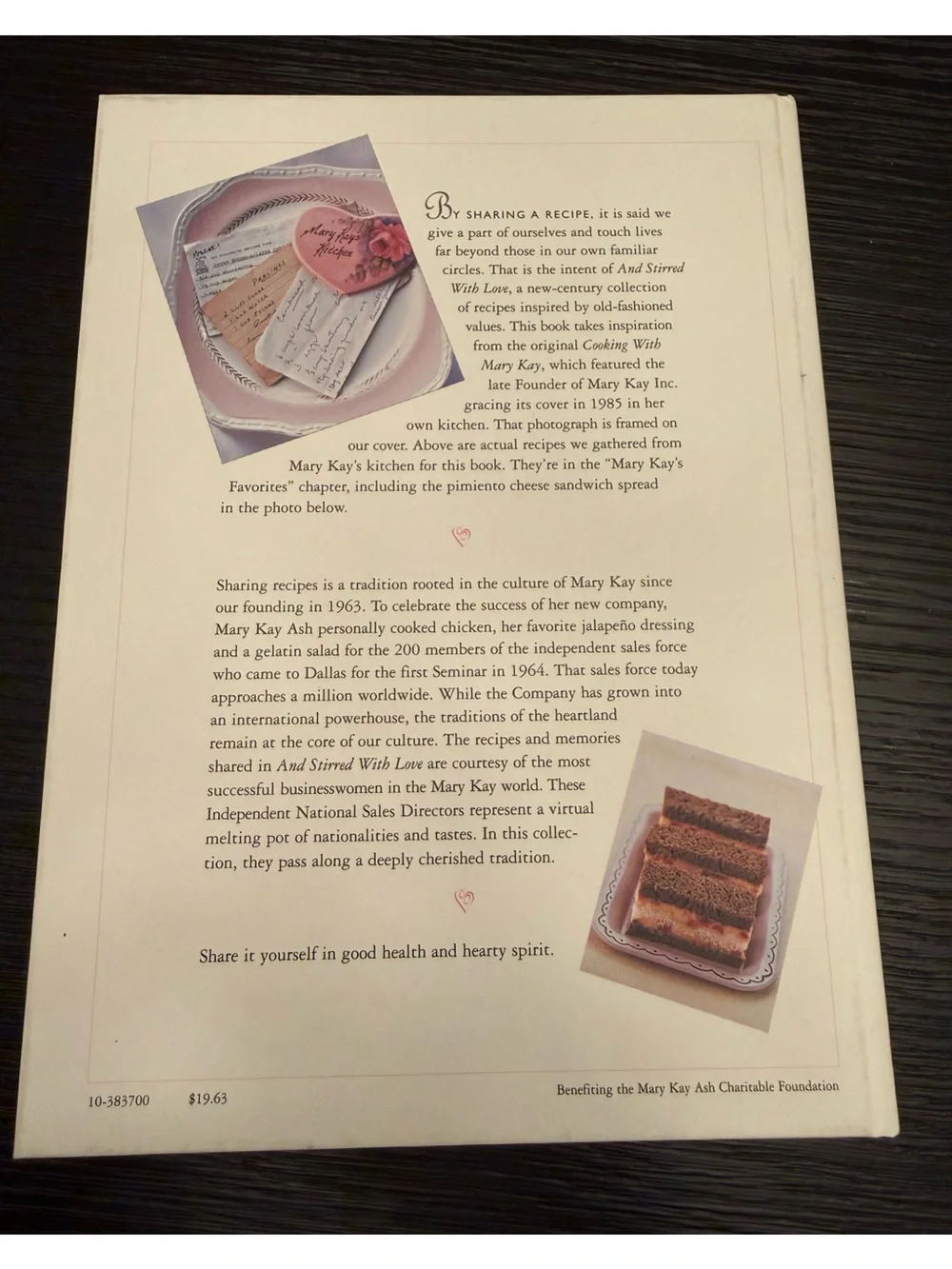 Mary Kay Cookbook And Stirred with Love Hardcover Book